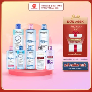 Nước tẩy trang Loreal 3-in-1 Micellar Water L'Oreal Paris 400ml xanh đậm sạch sâu - xanh nhạt - hồng