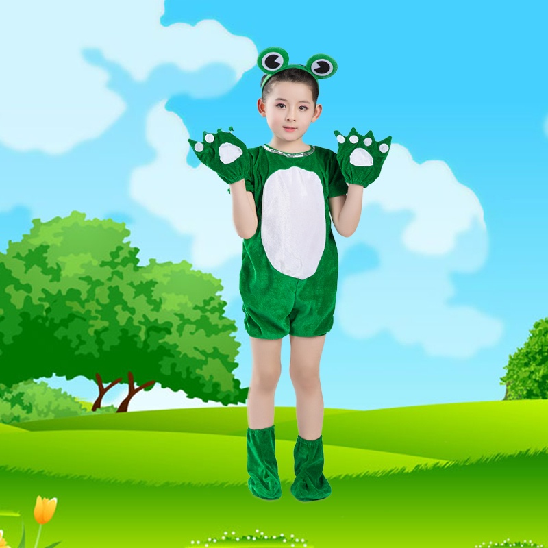 💕Chỗ💕 Quần Áo Trẻ Em Động Vật Múa Trang Phục Quần Áo Cho Bé Gái 3 Đến 14 Tuổi Ếch Trang Phục Mới Lạ Halloween Giáng Sinh