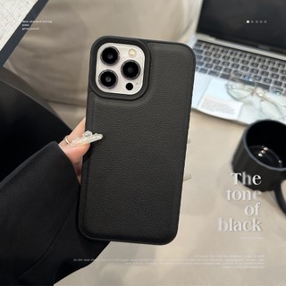 Ốp Điện Thoại Da Mềm Màu Đen Đơn Giản Cho iphone 15 15pro max 13 mini 14 14pro 14max 12 11 pro max ix xr se2 plus