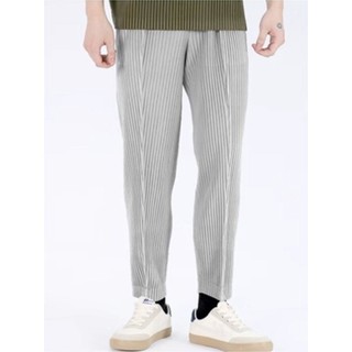 Miyake Xếp Ly Handmade Ba Lần Ép Nhà Vải Quần Nam Thường Ngày Côn Drap Quần Thẳng JF218