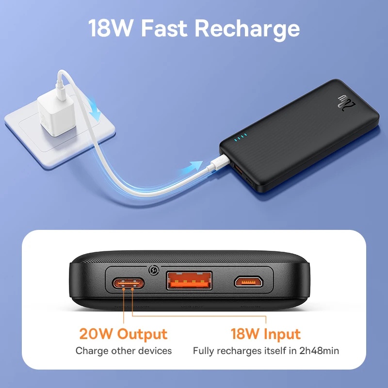 Ảnh Sạc Dự Phòng Baseus Airpow 20000mAh Sạc Nhanh 20W Với Pin Lithium Polymer Có Hỗ Trợ Làm Mát Cho Điện Thoại 2