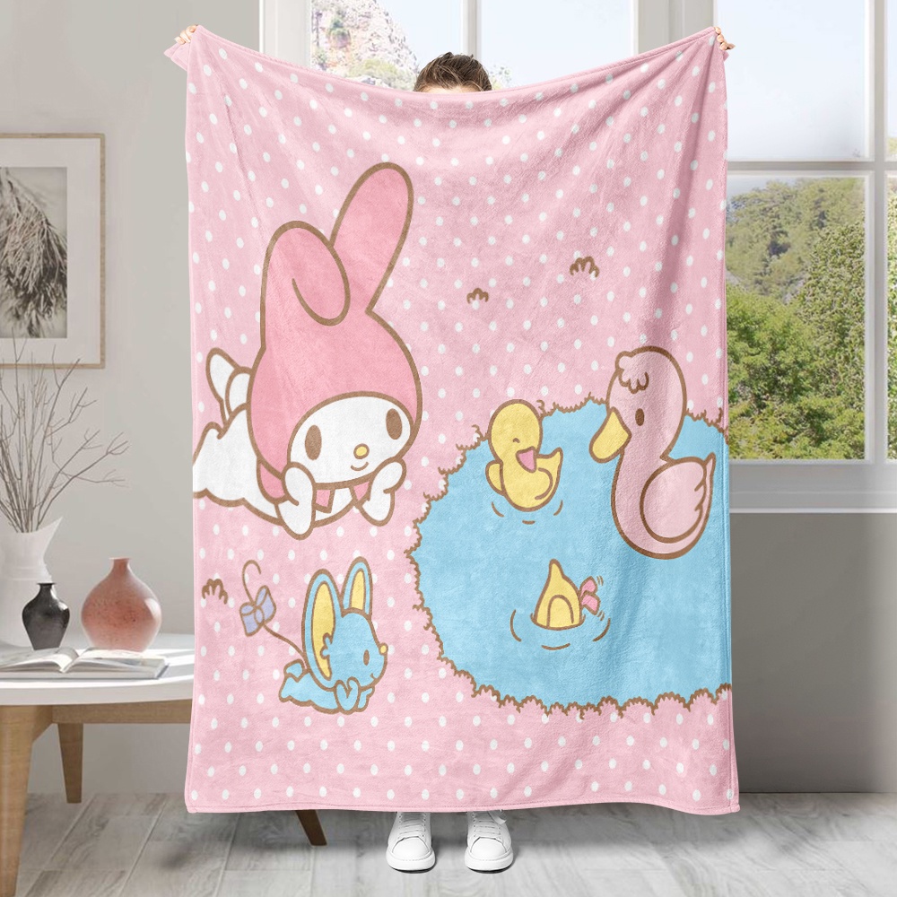 Sanrio Chăn flannel In Họa Tiết Hoạt Hình my melody Xinh Xắn