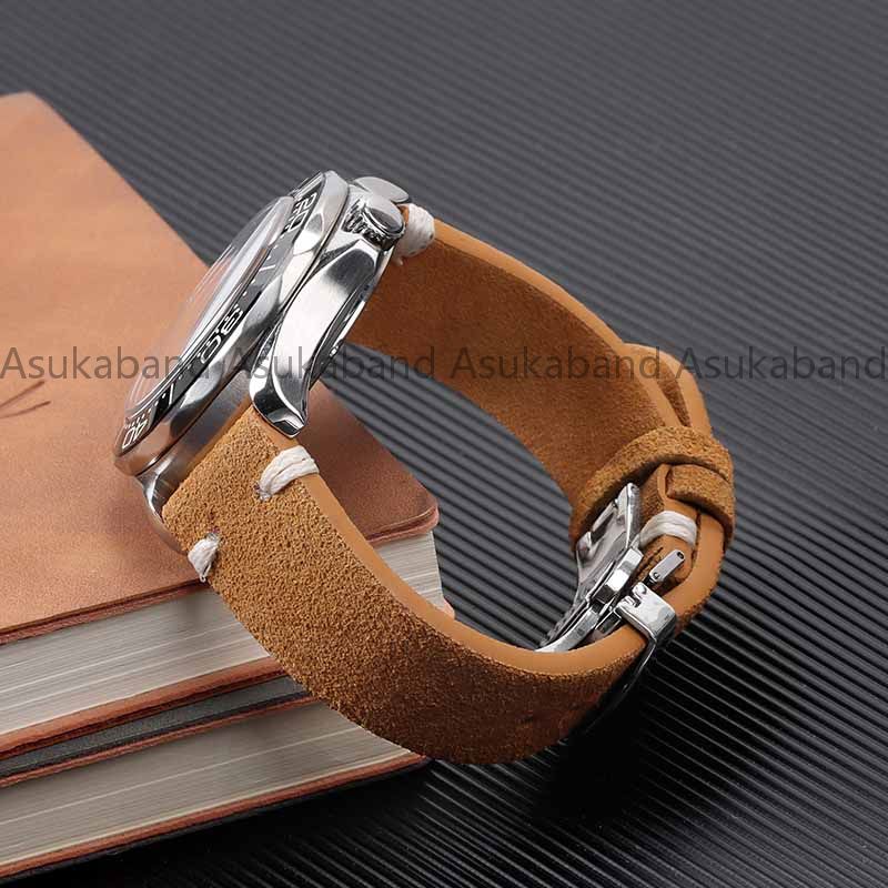 Dây Đeo Đồng Hồ Bằng Da Bò Thật 18mm 20mm 22mm Có Khóa Bướm Dành Cho Nam Nữ