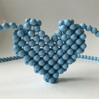 Túi Đựng Son Môi mini Đính Hạt Ngọc Trai Hình Trái Tim