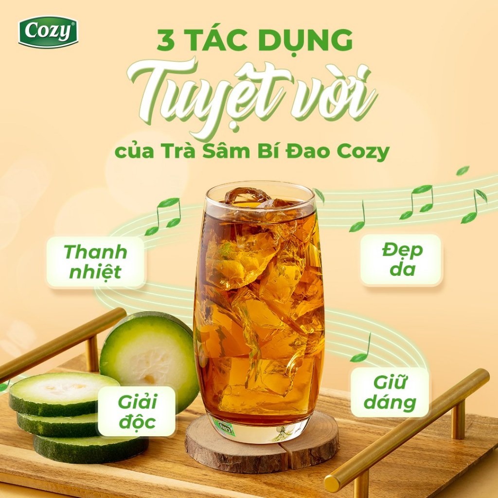 Trà Cozy hòa tan Ice Tea các vị trà đào, trà chanh, trà vải hộp 240g (hộp 16 gói x 15g)