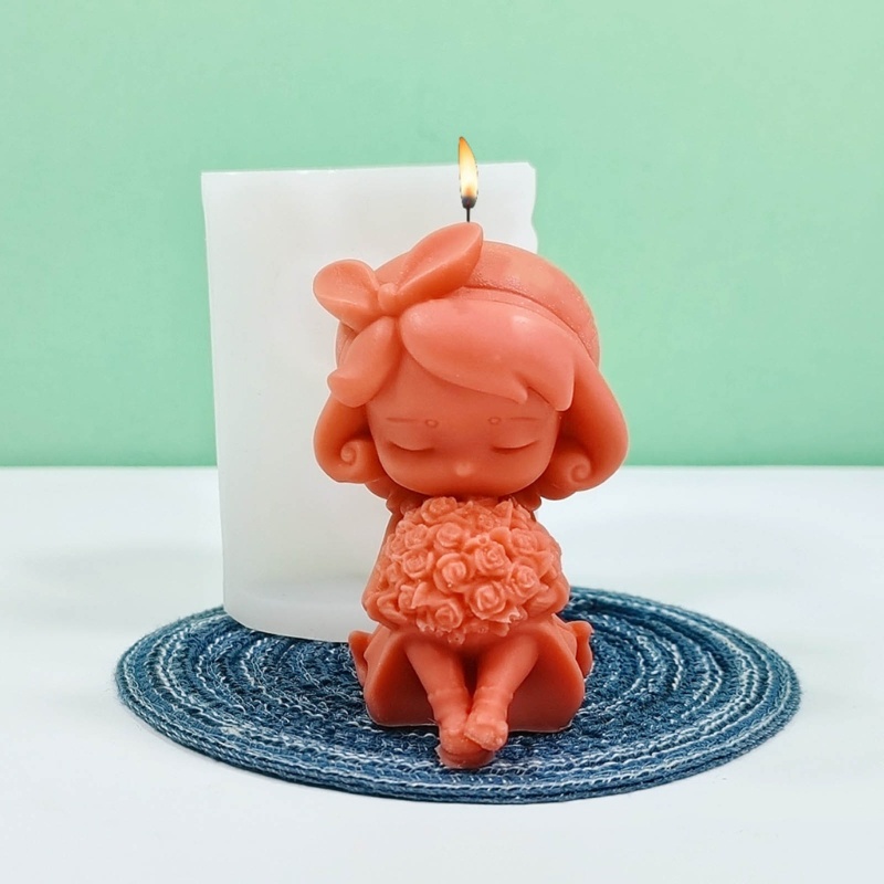 Khuôn Silicone Làm Đồ Thủ Công DIY Hình Cô Gái Nhỏ Xinh Xắn