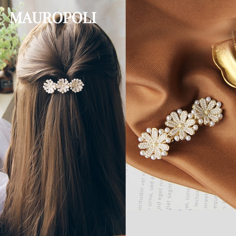 Mauropoli [Hàng Có Sẵn] Kẹp Tóc Hợp Kim Đính Đá Phong Cách Hàn Quốc Mới
