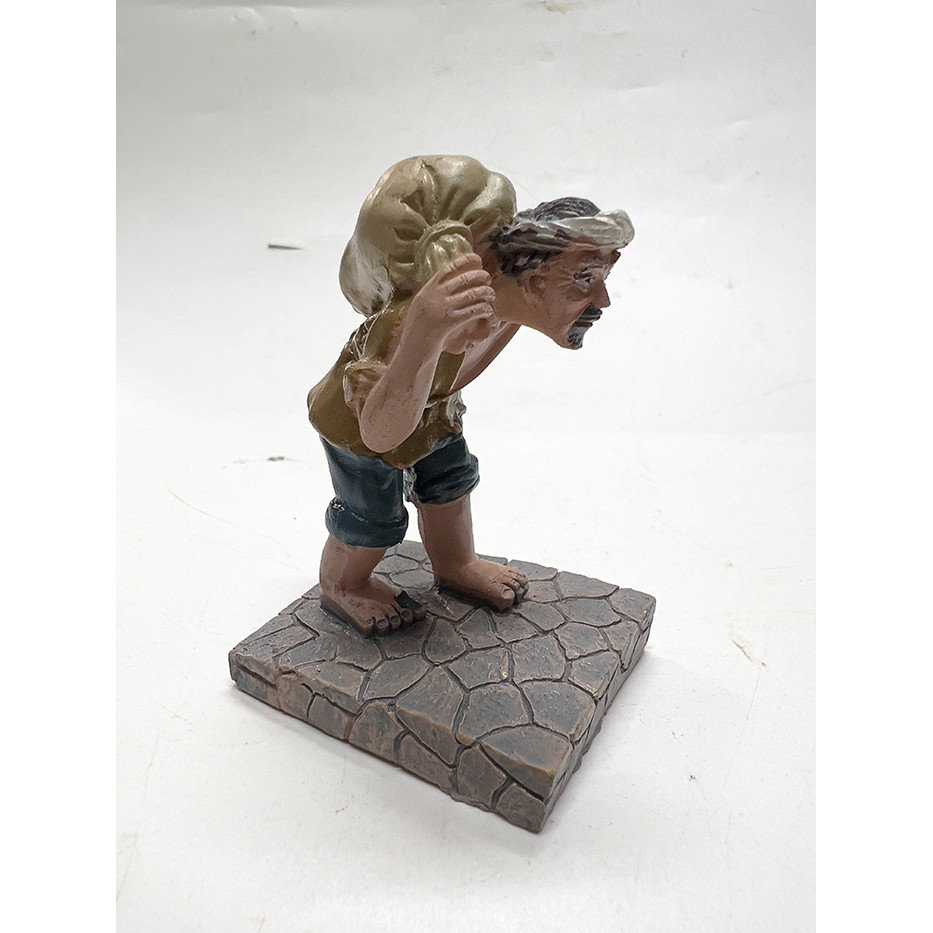 Ông Lão Gánh Lúa Trang Trí Bể Cá Cảnh, Tiểu Cảnh, Hòn Non Bộ (5x5x7cm)