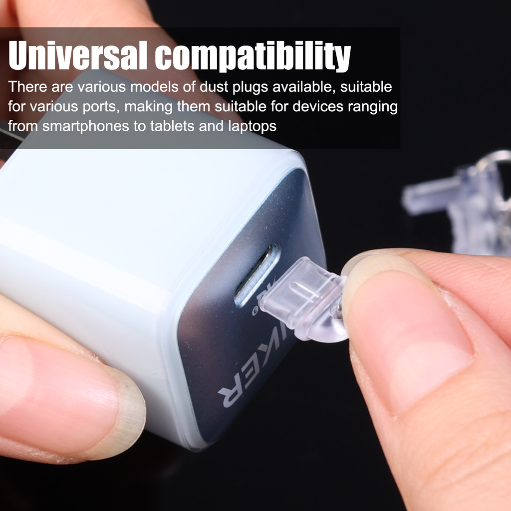 5 / 10 / 20 Phích cắm chống bụi - Dành cho Type-C Micro-USB iOS - Nắp cắm cổng sạc điện thoại - Phích cắm mặt dây chuyền điện thoại DIY trong suốt - Vỏ bảo vệ nút chặn điện thoại chống nước