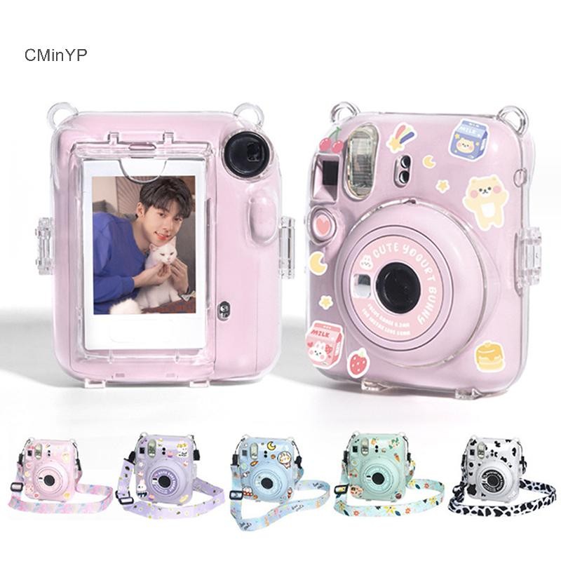 Cyp cho Fujifilm Instax 12 Vỏ máy ảnh Túi đựng bảo vệ trong suốt có dây đeo vai Túi lưu trữ vinh quang