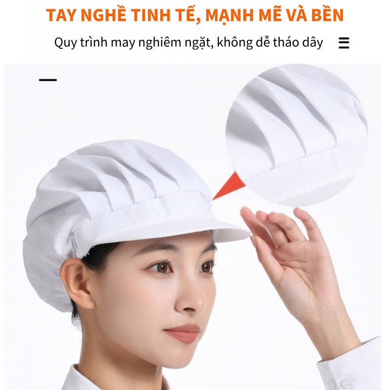 Nón Mũ Lưới Chùm Đầu Đầu Bếp,Y Sĩ, Hộ Lý, Bác Sĩ, Y Tá, Công Nhân Chống Bụi,Chống Mùi Gọn Gàng,Thoáng Mát