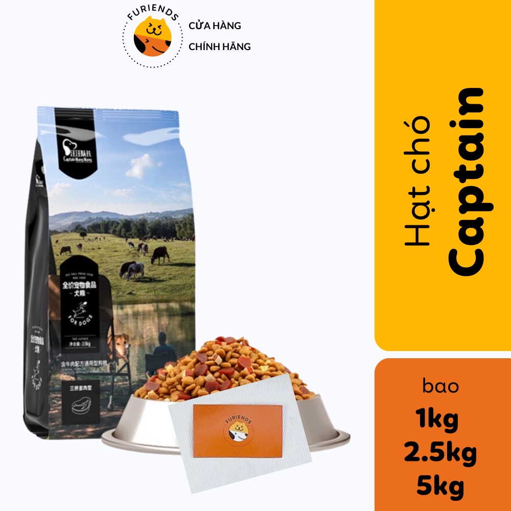 [HOẢ TỐC]Thức ăn hạt Captain cho chó mix topping thịt bò, cá hồi và phô ...