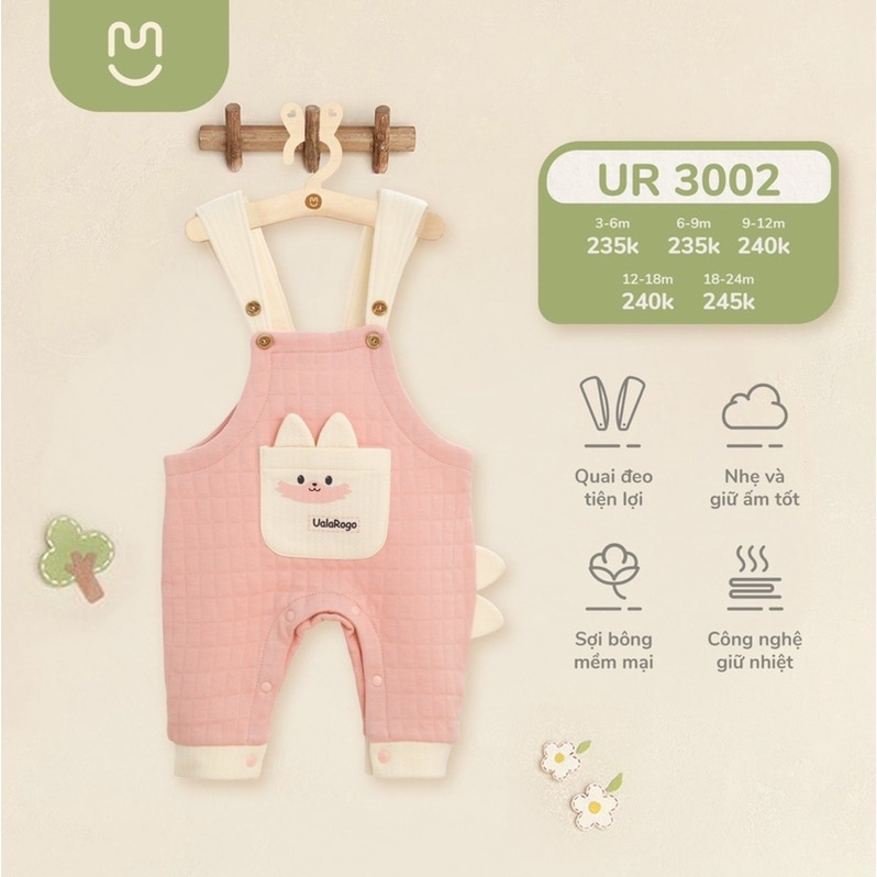 (6-12kg)Yếm Trần Bông Dễ Thuơng Uala Rogo Cho Bé UR3002