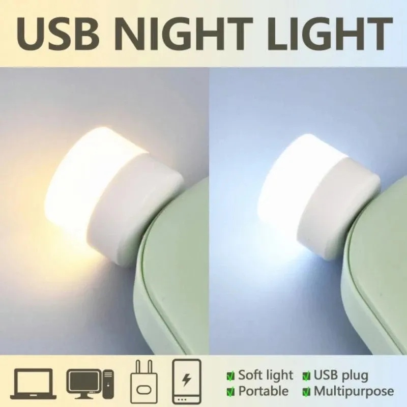 Đèn led Tròn mini Ánh Sáng Trắng Ấm / Bảo Vệ Mắt Khi Đọc Sách