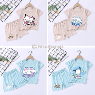 [Hàng Tại Chỗ] Bộ Đồ Ngủ Ngắn Tay Mỏng Nhẹ Thoải Mái Dòng sanrio pochacco Dễ Thương Cho Trẻ Em