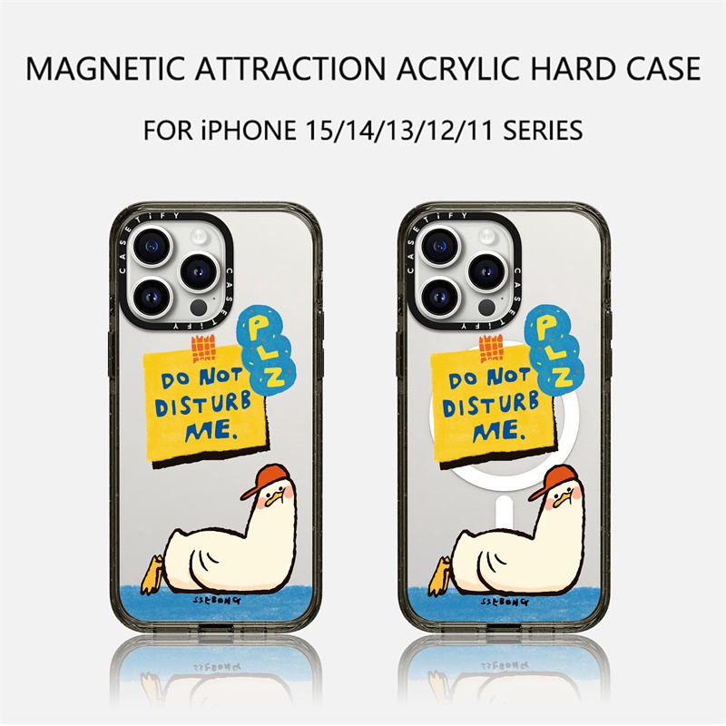 Ốp Điện Thoại acrylic Cứng Trong Suốt Viền Đen Từ Tính In Chữ do not disturb me Cho iphone 11 12 13 14 15 pro max