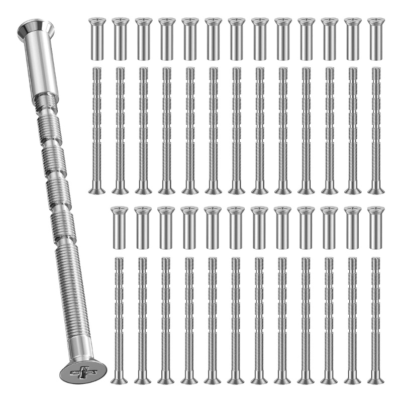 Kelln 50 Gói 4mm Tay Nắm Cửa Vít Bộ Tay Nắm Cửa Bu Lông Thông Qua Cố Định Cho Tay Nắm Cửa Hoa Hồng Núm Khóa Cửa Escutche