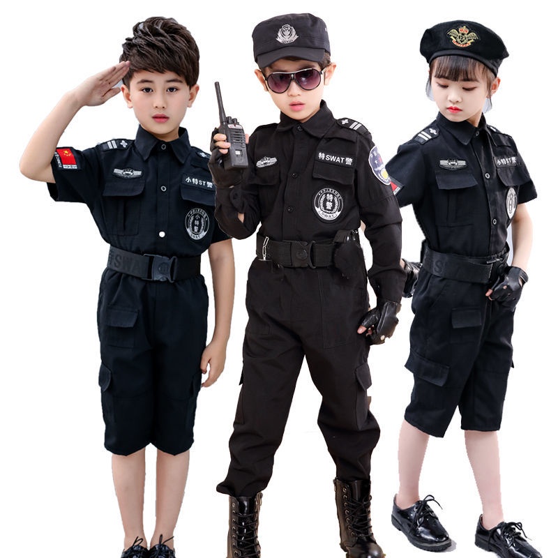 💕Chỗ💕 Quần Áo Trẻ Em Trang Phục Quần Áo Cho Bé Gái 3 Đến 14 Tuổi Cảnh Sát Đặc Biệt Trang Phục Mới Lạ
