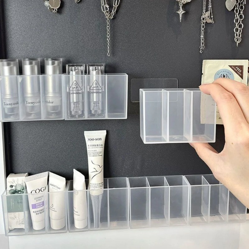 Giá Treo Tường Nhỏ 3 Ngăn Đựng Trang Sức / Hộp Đựng Trang Sức / Son Môi / Đồ Dùng Nhà Ở