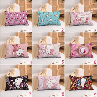 Vỏ gối hình chữ nhật Hello Kitty Vỏ gối Sofa bằng vải Polyester in một mặt Trang trí nhà cửa (Không có lõi)
