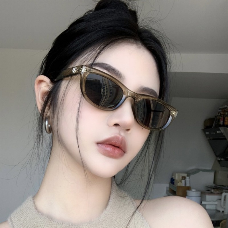 (jiuerba) Kính Râm Mắt Mèo Hình oval Màu Xanh Ô Liu Thời Trang Hàn Quốc Cho Nữ | BigBuy360 - bigbuy360.vn