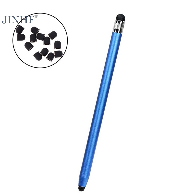 JINHF Chất Lượng Cao Đa Năng Bút Chì Đôi Silicon Cảm Ứng Điện Dung Màn Hình Stylus Caneta Bút Điện Dung Cho Máy Tính Bảng Điện Thoại Thông Minh HOT