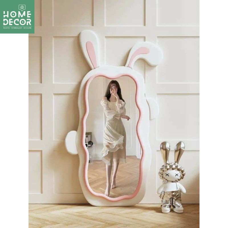 Gương Toàn Thân Bọc Nỉ Hình Con Thỏ Decor nhà cửa, phòng ngủ Elite Homes