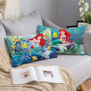 Vỏ Gối Hình Chữ Nhật Nàng Tiên Cá Một Mặt In Hình Đệm Polyester Trang Trí Sofa Nhà (Không Có Lõi)
