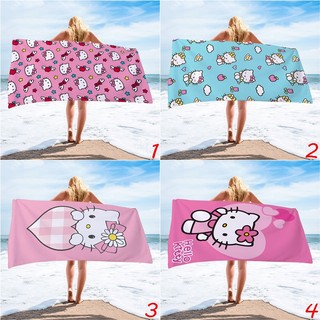 Hello Kitty Terry Khăn Một Mặt In Mềm Thấm Hút Vải Terry Khăn Tắm Khăn Đi Biển Cuộc Sống Gia Đình Đồ Dùng Phòng Tắm
