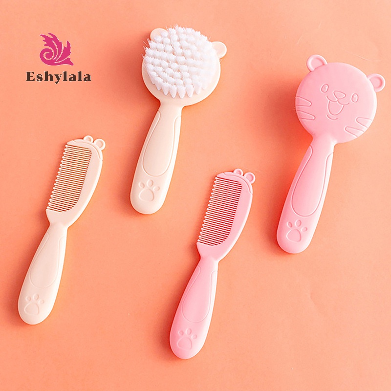 2 Chiếc Lược Chải Tóc Cho Bé Di Động Sơ Sinh Tập Đi Nylon Mềm Lược Massage Bộ Đồ Dùng Chăm Sóc Tóc Cho Bé [MỚI]