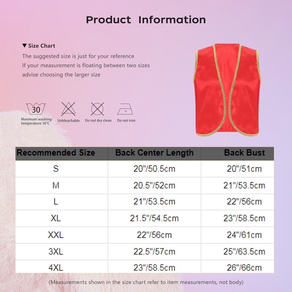 Nam Halloween Cao Cấp Hoàng Tử Ả Rập Stain Vest Sáng Bóng Vàng Viền Mở Phía Trước Cong Áo Khoác Eo Ấn Độ Ả Rập Trang Phục Hóa Trang