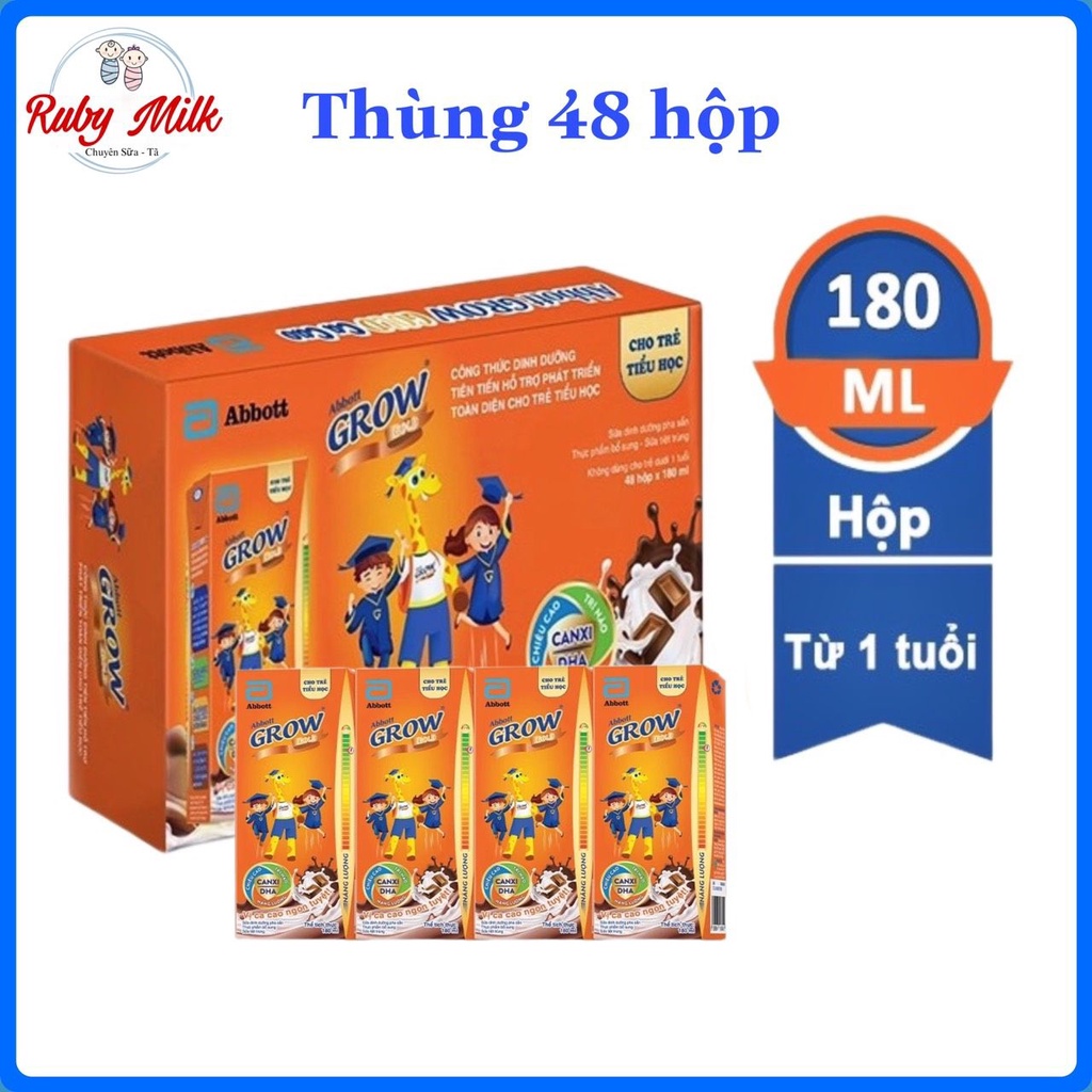 [Date 4.2025] Thùng 48 Hộp Sữa Pha Sẵn Abbott Grow Cacao 180ml | Shopee ...