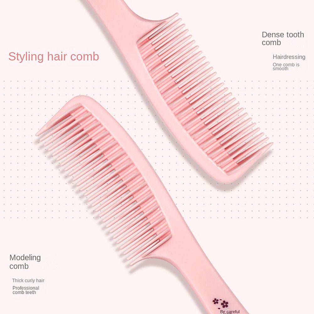 Lược chải tóc BAMBOOB, Chăm sóc răng dày đặc cho Lược đuôi ngựa tóc xoăn, Salon lược cắt tóc màu hồng dày tiện lợi