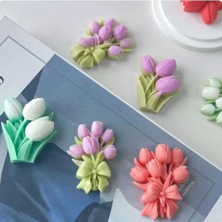 Khuôn Silicone Tạo Hình Làm Bánh Hình Hoa Tulip DIY