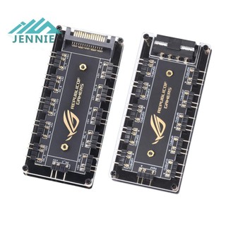 Hub Chia Cổng Quạt 5V 3PIN SATA / 4D Có Đèn LED 10 Trong 1 Cho Asus / MSI / GIGABYTE / ASRock Bo Mạch Chủ