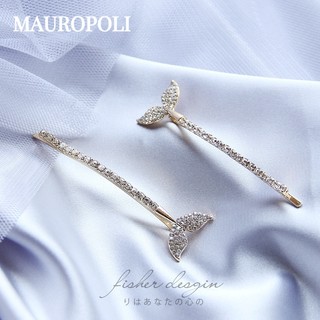 Mauropoli [Sẵn Sàng] Kẹp Tóc Bên Kim Cương Giả Nàng Tiên Cá Kẹp Đầu Người Lớn Kẹp Phẳng Nổ Sang Trọng Đơn Giản Kẹp Tóc Mũ Đội Đầu Hàn Quốc