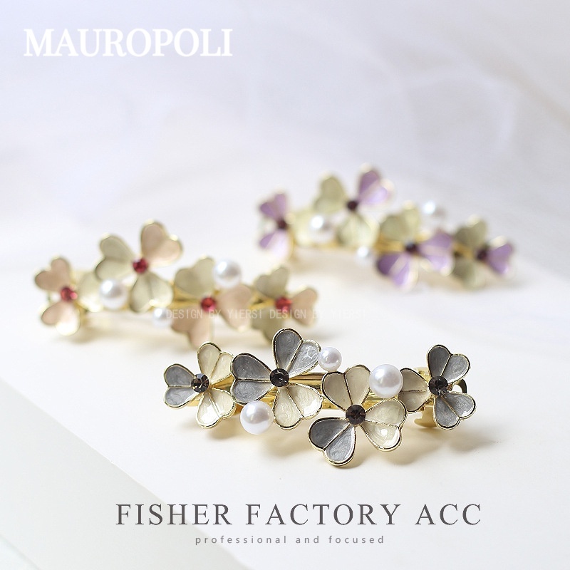Mauropoli [Hàng Có Sẵn] Kẹp Tóc Hoa Nhỏ Đơn Giản Phong Cách retro Hàn Quốc Cỡ Vừa