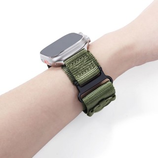 Dây đồng hồ vải Nylon cho Apple Watch Series 9/8/7/6/5/4/SE, 42/49mm, vòng đeo tay thể thao nam cỡ lớn