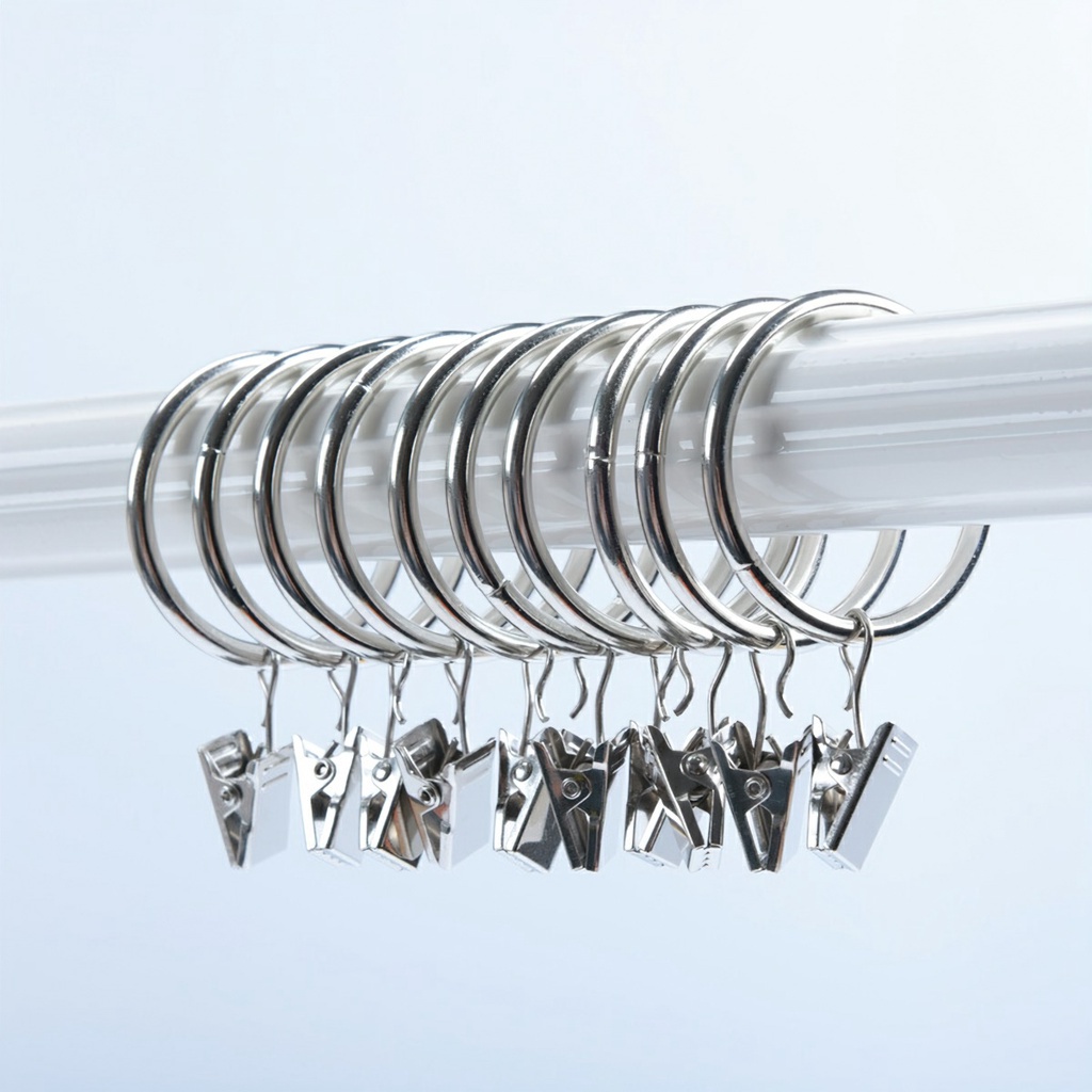 [HCM] Móc treo rèm kèm khoen tròn dạng kẹp Chống Gỉ tiện dụng bộ 10 ...