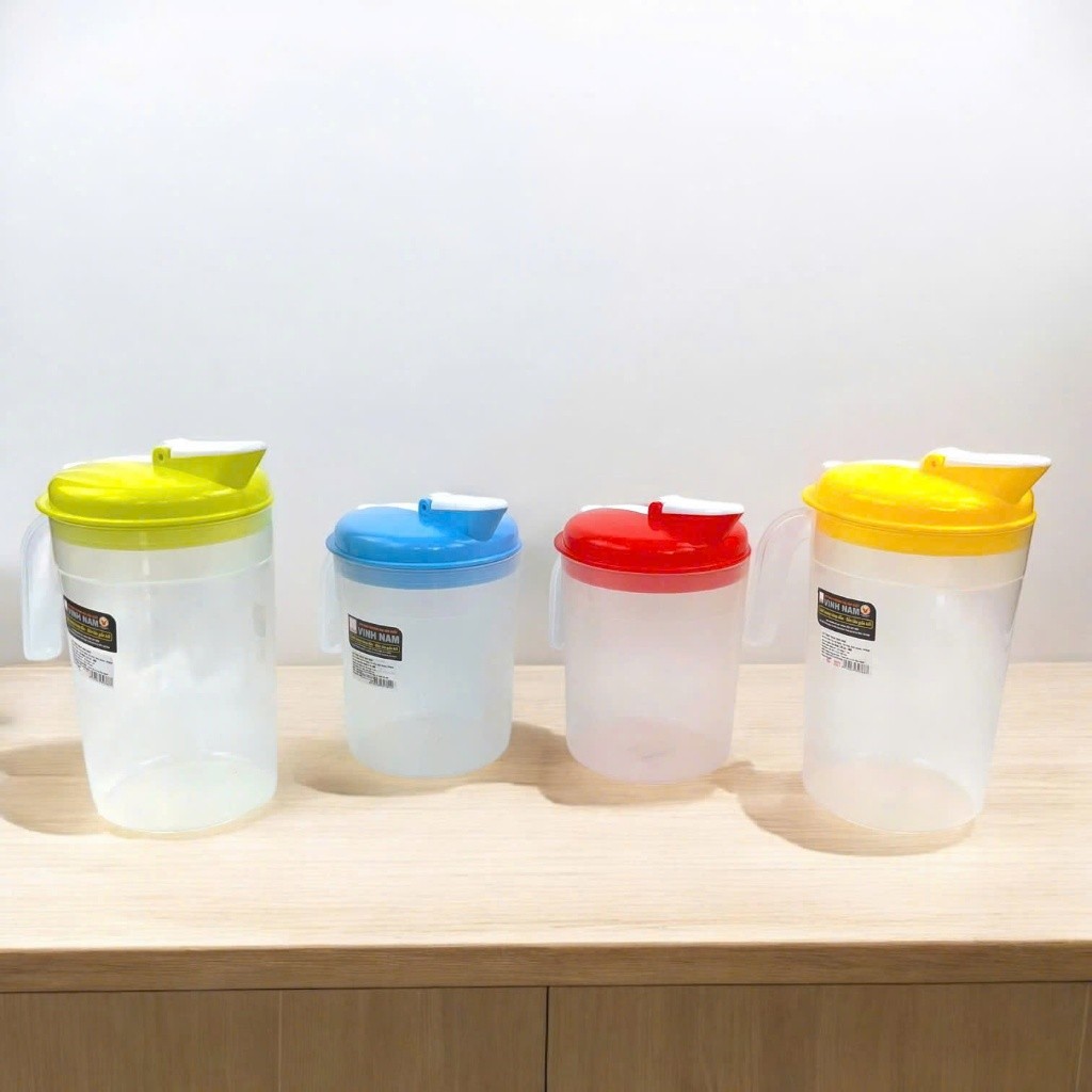 Ca Nhựa Có Nắp Cao Cấp Vinh Nam Plastic Nhựa Nguyên Sinh An Toàn Chắc Chắn Size 2L 2.5L Mã 388 389