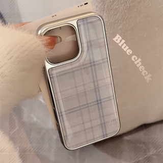 [Sheren] Vỏ điện thoại Apple kẻ sọc xanh phong cách Hàn Quốc Thích hợp cho i16 15 14 13 pro max Vỏ bảo vệ chống sốc
