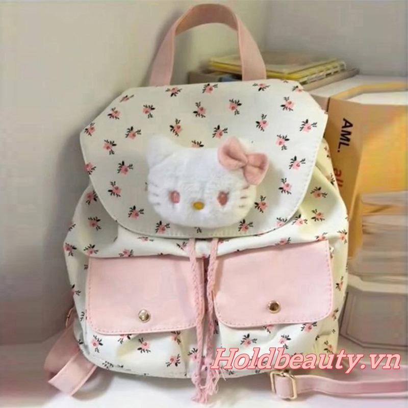 Ba lô Sanrio Hello Kitty dành cho nữ Cô gái Hoa Daypack Dây rút Ba lô ...