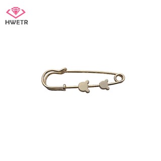 Ghim cài thu gọn thắt lưng quần jean HWETR hợp kim kiểu gấu ngôi sao trái tim cổ điển
