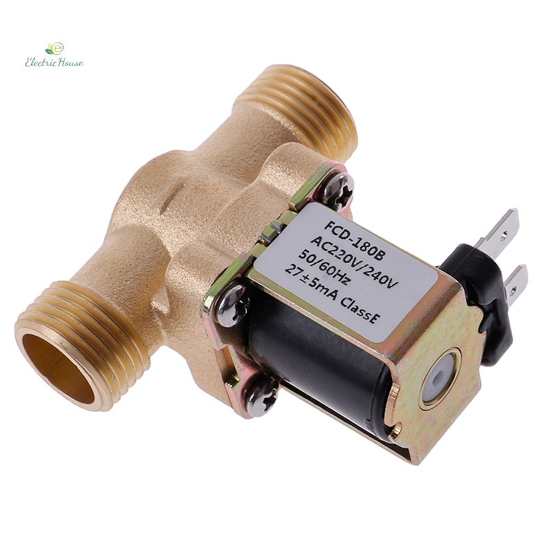 [Nhà điện] Van điện từ bằng đồng thau G1 / 2 '' 12v 24v AC220v cho máy nước nóng năng lượng mặt trời mới