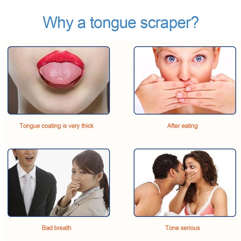 Dụng Cụ Cạo Lưỡi Trong Suốt Chuyên Nghiệp Có Thể Tái Sử Dụng Cho Người Lớn
