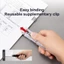 Dụng cụ đẩy kẹp ESSENCEH, Kẹp đẩy tay bằng kim loại có thể tái sử dụng, Dụng cụ bấm tài liệu không dấu vết chất lượng cao Văn phòng phẩm