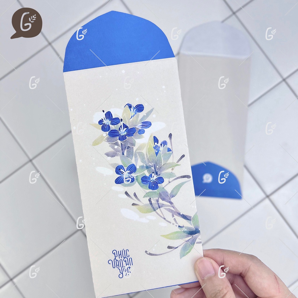 Bao lì xì tết 2025 cao cấp của Gác Xép với hoa văn họa tiết vintage kraft nhật  - Mã GX029