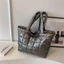 Túi Tote Quilted CPINCP, Túi Đeo Vai Màu Trơn Đệm Cotton, Túi Mua Sắm Dung Tích Lớn Thời Trang Nữ Bé Gái