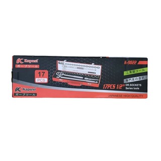 Bộ tuýp khẩu K-9822 KAPUSI 1/2 inch 17 chi tiết, thép CR-V độ cứng cao