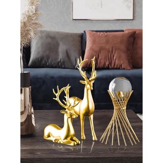 Cặp Hươu tài Lộc pha Lê chéo  Bunnies trang trí nội thất decor kệ tủ quà tặng khai trương Tân gia
